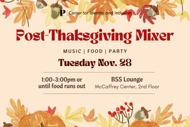 Post-Thanksgiving Mixer, Tuesday Nov. 28th, 1:00-3:00pm 