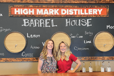 Menu board at High Mark Distillery