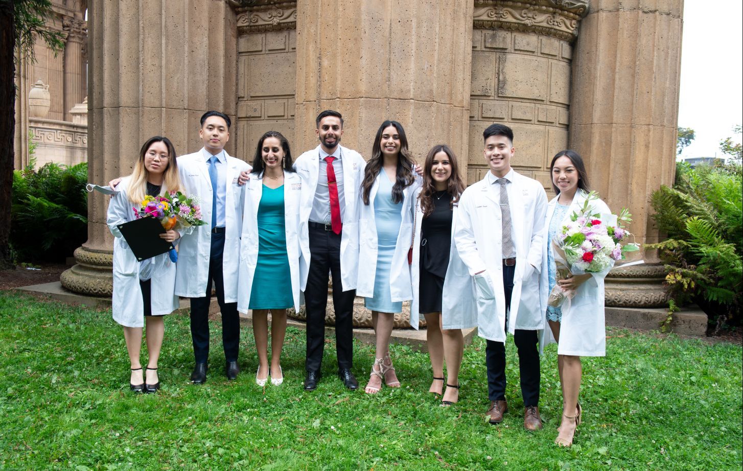 Students pose outside after the White Coast ceremony