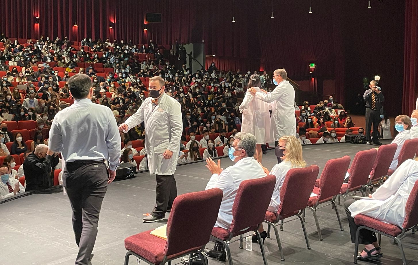 White Coat ceremony on stage