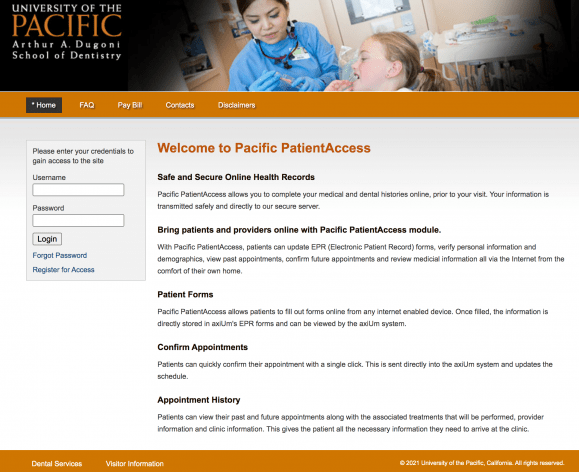 patient portal screenshot